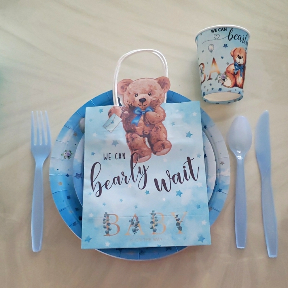 90+ Pieces We Can Bearly Wait Teddy Bear Shower Decoration Kit